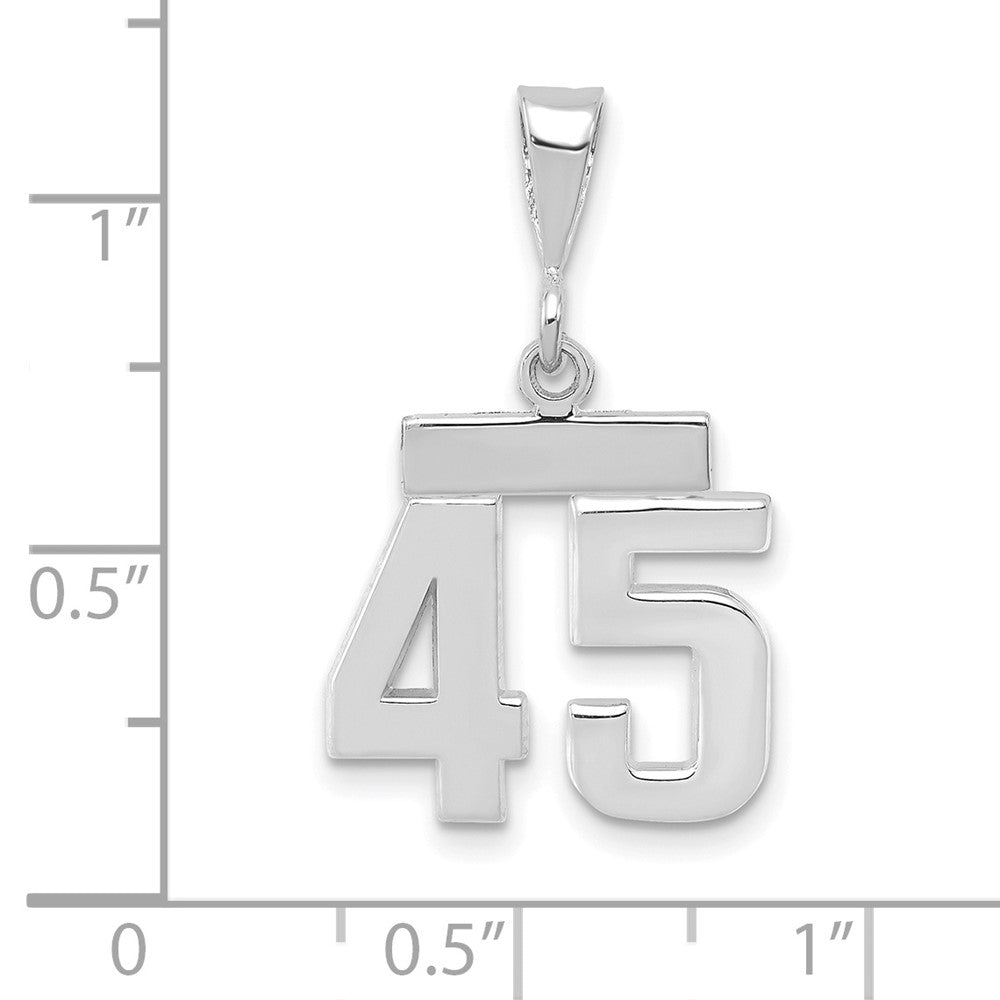 14kw Small Polished Number 45 Charm