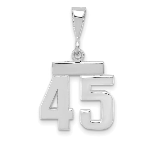 14kw Small Polished Number 45 Charm