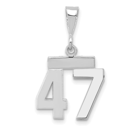 14kw Small Polished Number 47 Charm