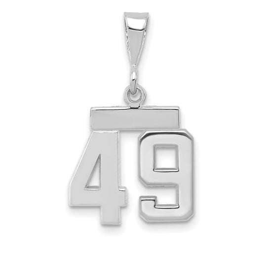 14kw Small Polished Number 49 Charm