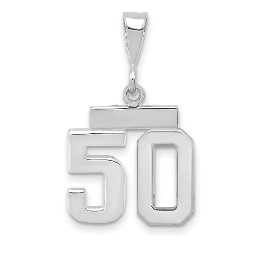 14kw Small Polished Number 50 Charm