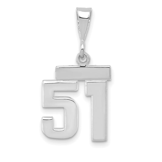 14kw Small Polished Number 51 Charm