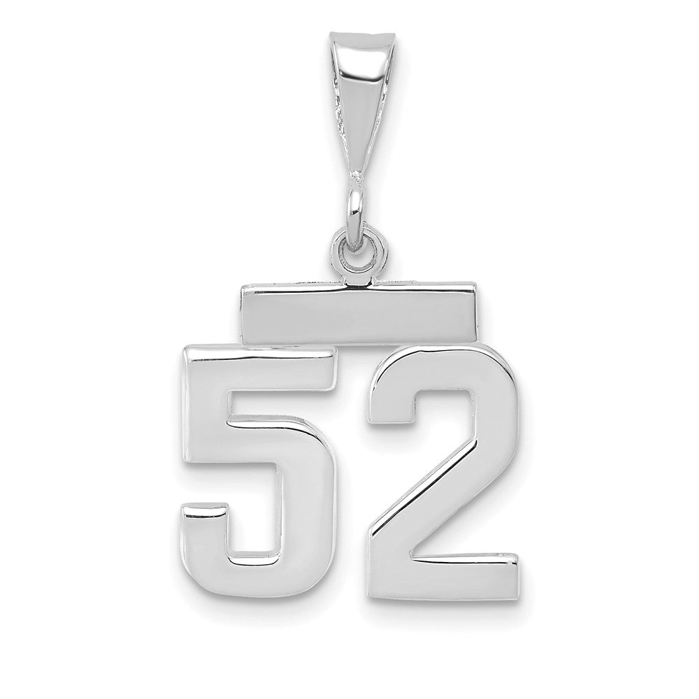14kw Small Polished Number 52 Charm