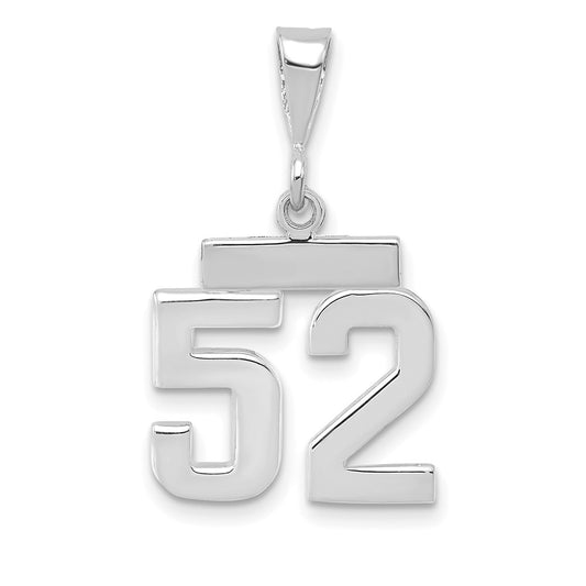 14kw Small Polished Number 52 Charm