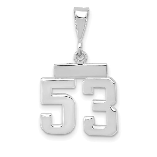 14kw Small Polished Number 53 Charm