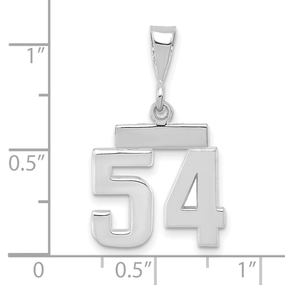 14kw Small Polished Number 54 Charm