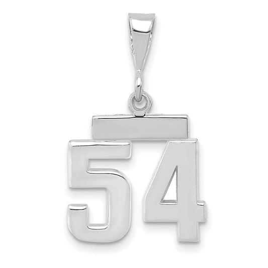 14kw Small Polished Number 54 Charm