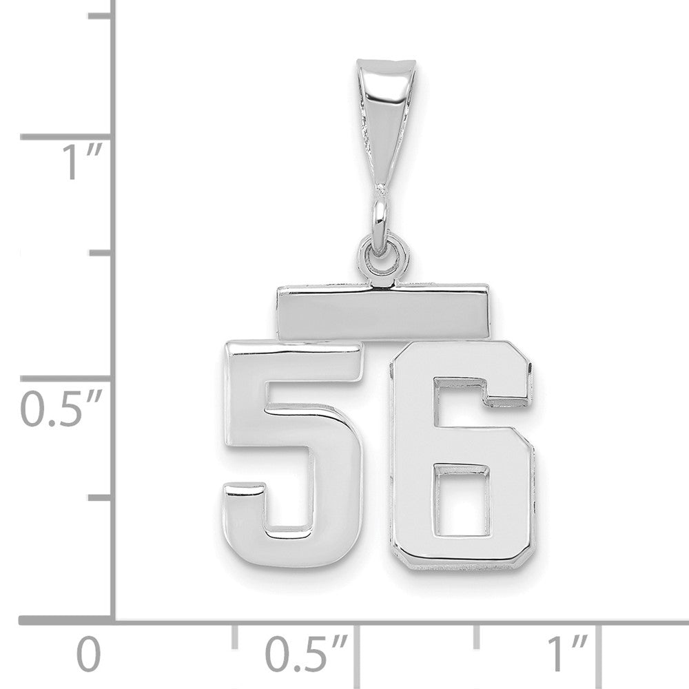 14kw Small Polished Number 56 Charm