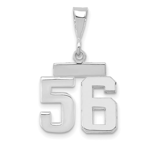 14kw Small Polished Number 56 Charm