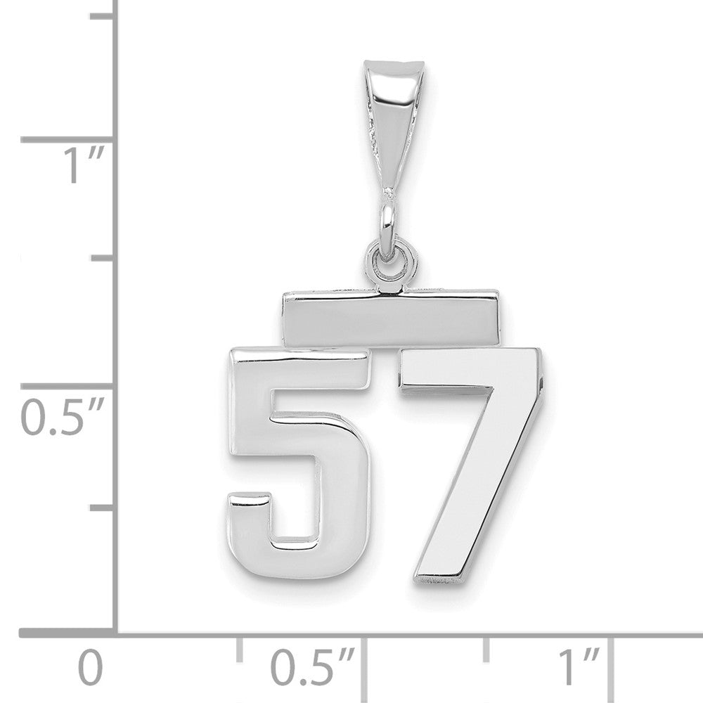 14kw Small Polished Number 57 Charm