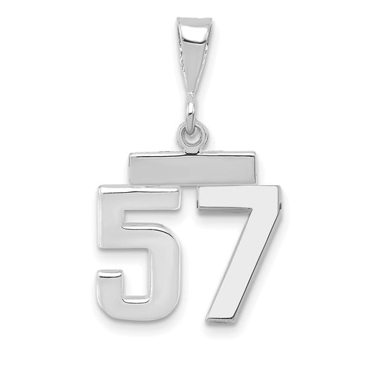14kw Small Polished Number 57 Charm