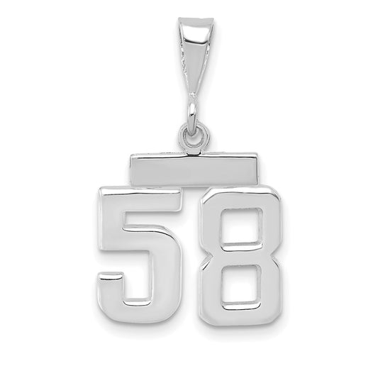 14kw Small Polished Number 58 Charm