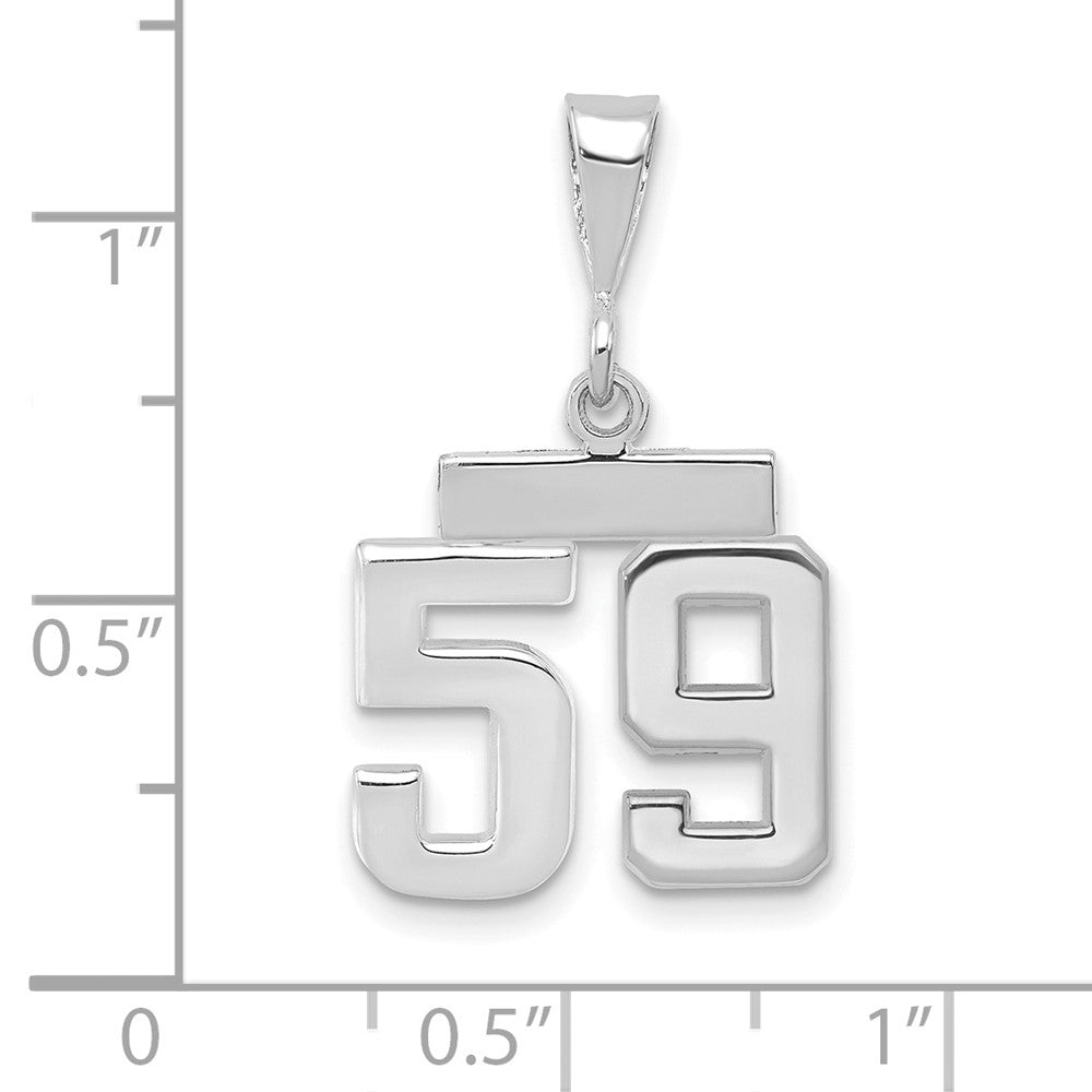 14kw Small Polished Number 59 Charm