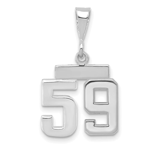 14kw Small Polished Number 59 Charm