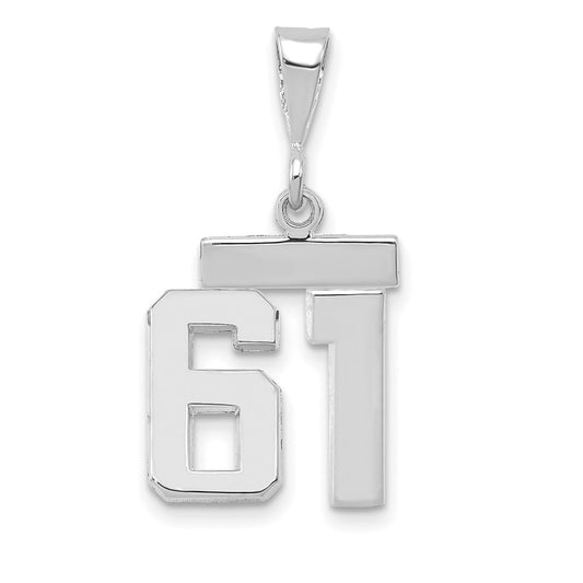 14kw Small Polished Number 61 Charm