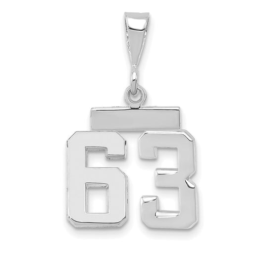 14kw Small Polished Number 63 Charm