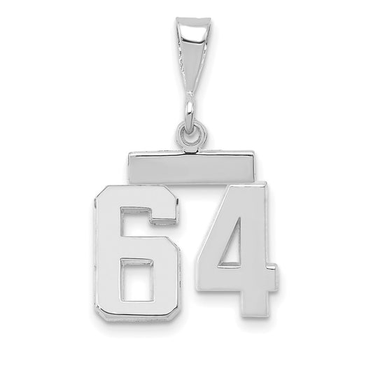 14kw Small Polished Number 64 Charm