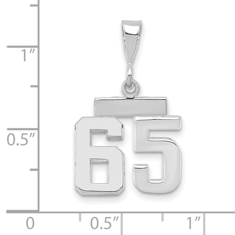 14kw Small Polished Number 65 Charm