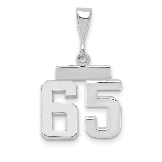 14kw Small Polished Number 65 Charm