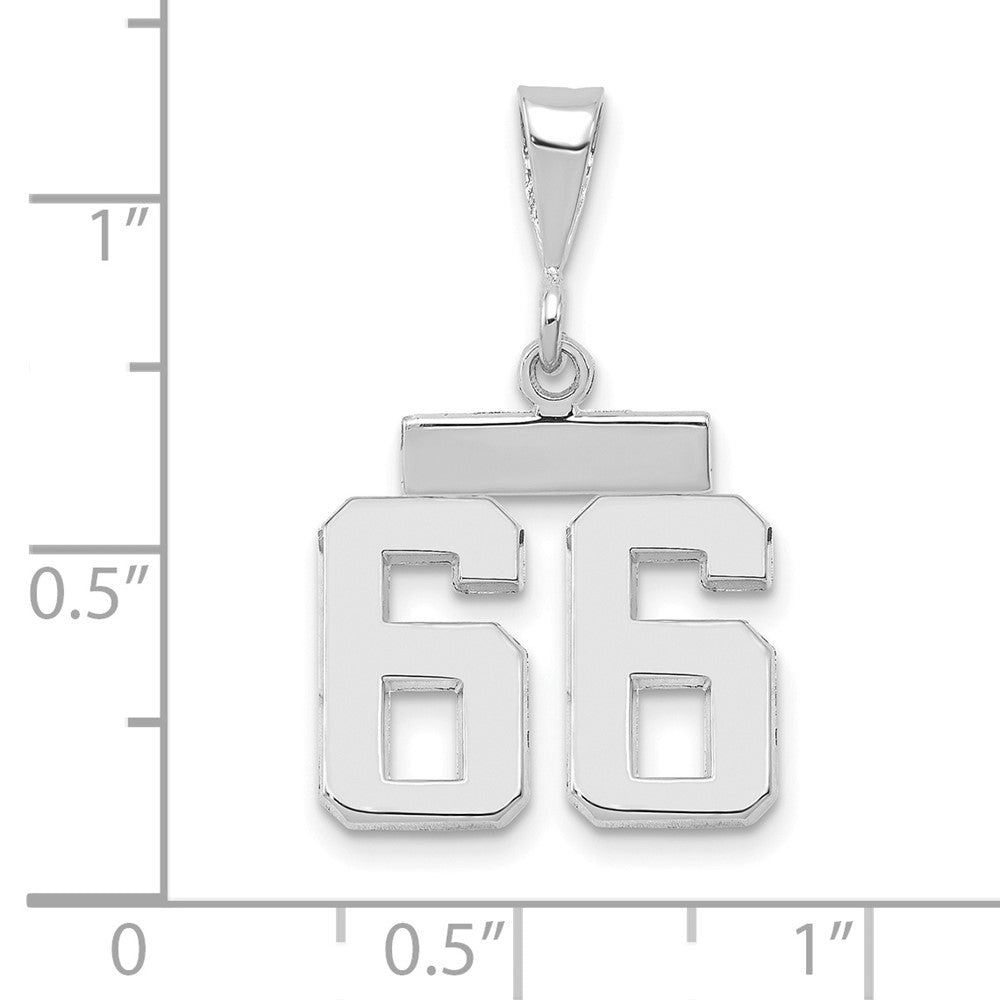 14kw Small Polished Number 66 Charm