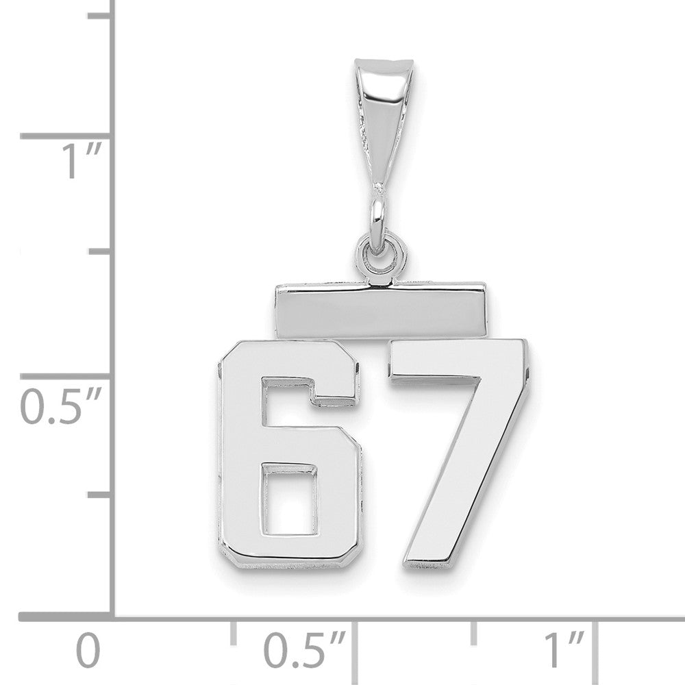 14kw Small Polished Number 67 Charm