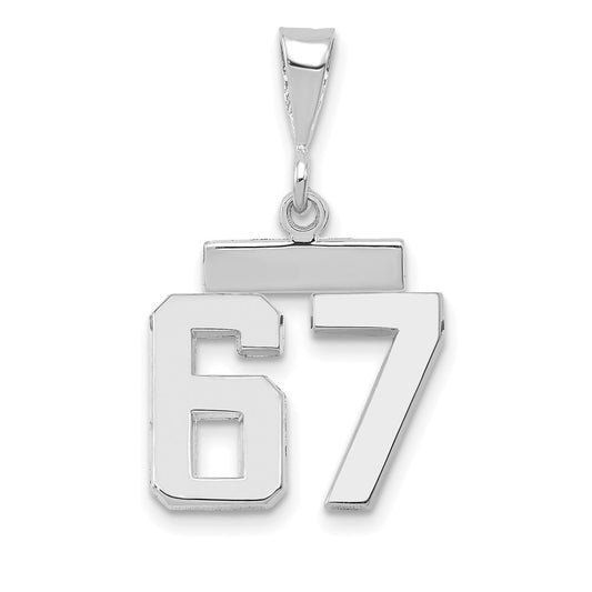 14kw Small Polished Number 67 Charm