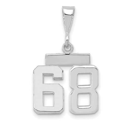 14kw Small Polished Number 68 Charm