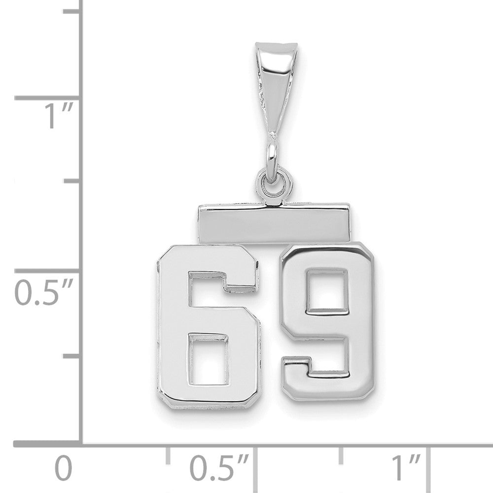 14kw Small Polished Number 69 Charm
