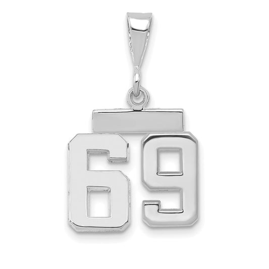 14kw Small Polished Number 69 Charm