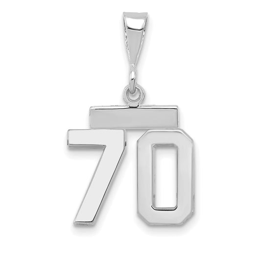 14kw Small Polished Number 70 Charm