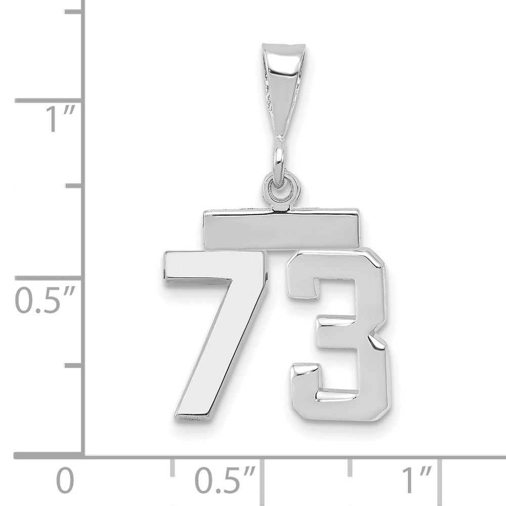 14kw Small Polished Number 73 Charm