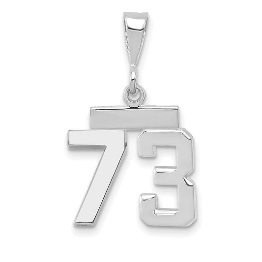 14kw Small Polished Number 73 Charm