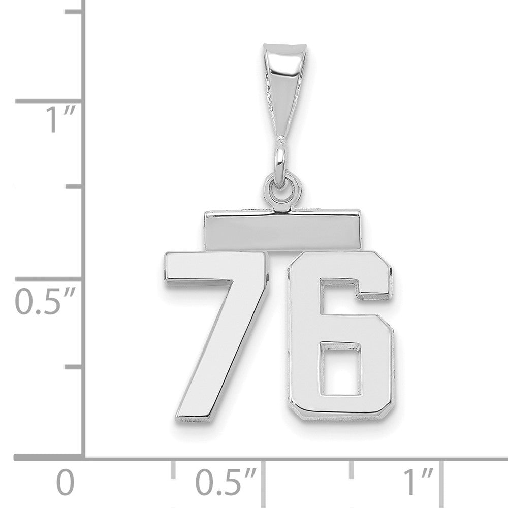 14kw Small Polished Number 76 Charm