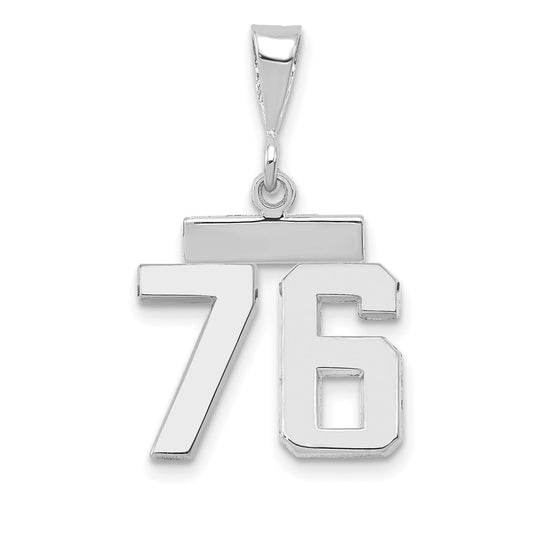 14kw Small Polished Number 76 Charm