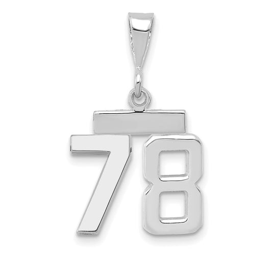 14kw Small Polished Number 78 Charm