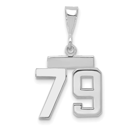 14kw Small Polished Number 79 Charm