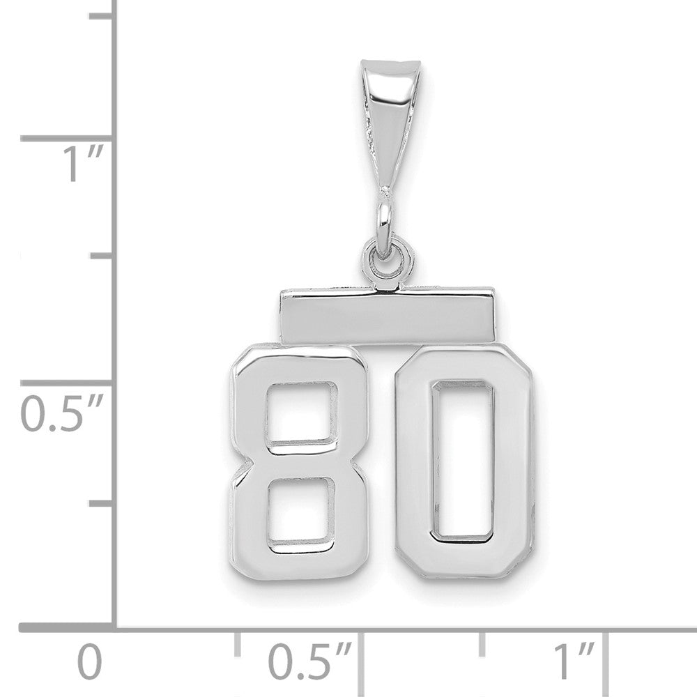 14kw Small Polished Number 80 Charm