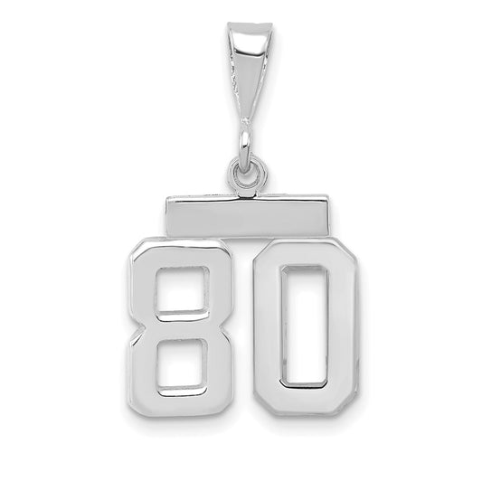 14kw Small Polished Number 80 Charm