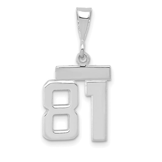 14kw Small Polished Number 81 Charm