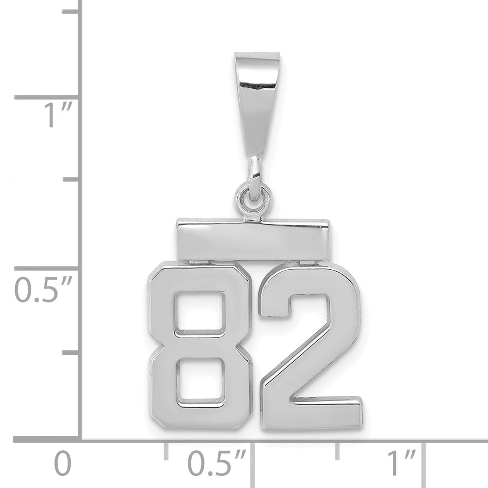 14kw Small Polished Number 82 Charm