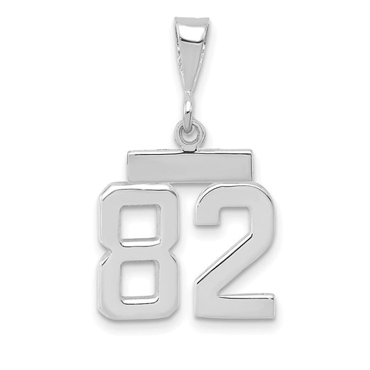 14kw Small Polished Number 82 Charm