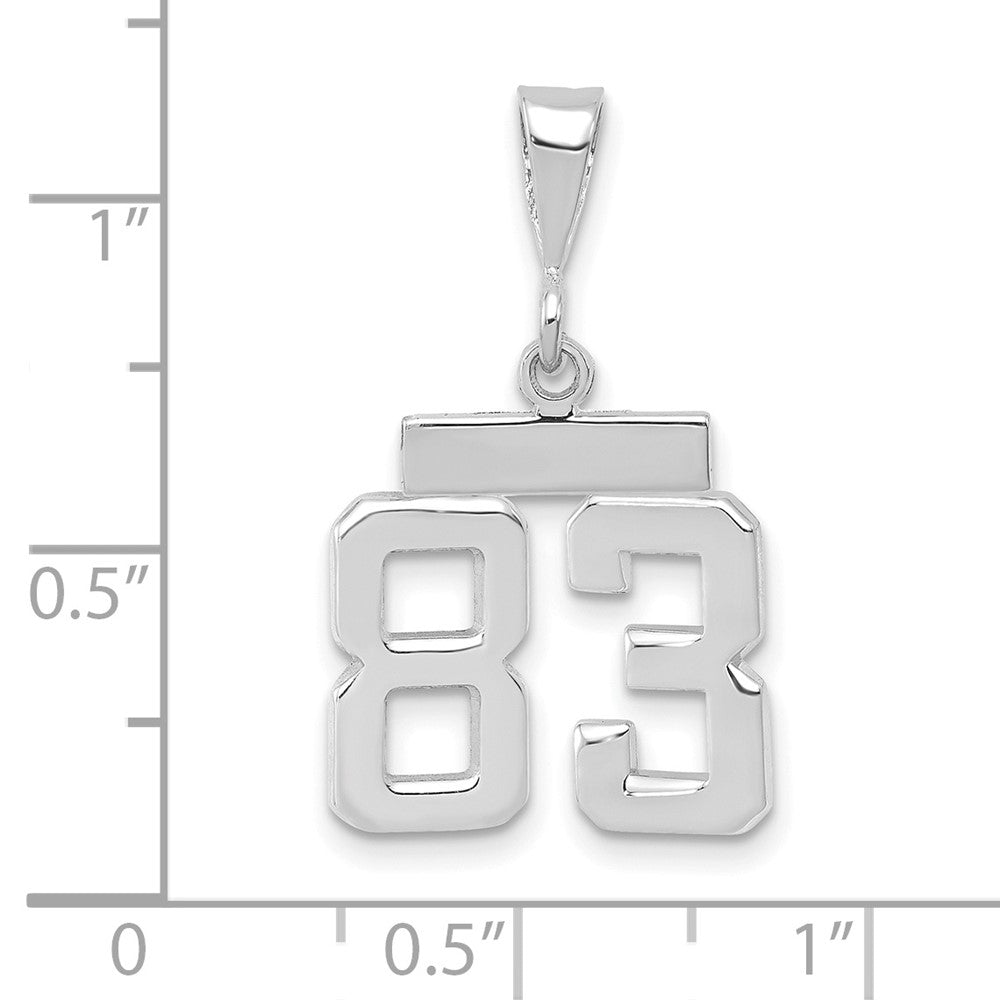 14kw Small Polished Number 83 Charm
