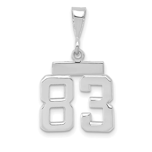 14kw Small Polished Number 83 Charm