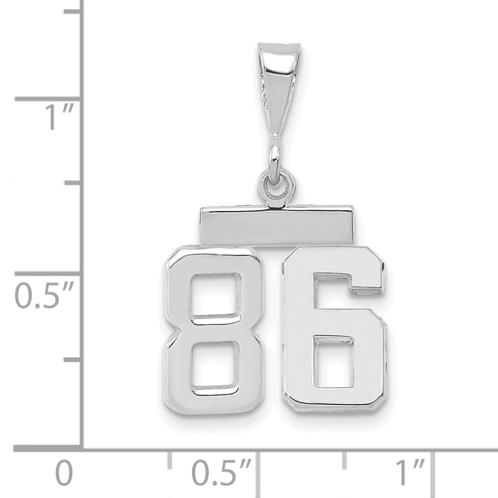14kw Small Polished Number 86 Charm