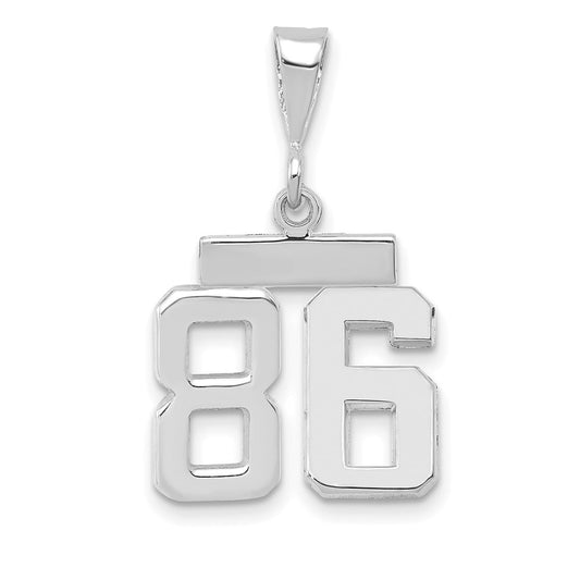 14kw Small Polished Number 86 Charm