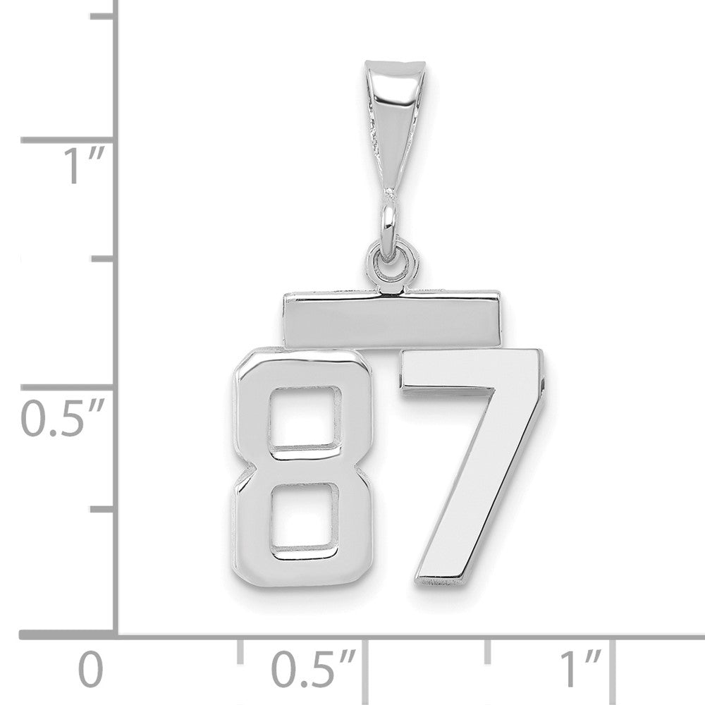 14kw Small Polished Number 87 Charm