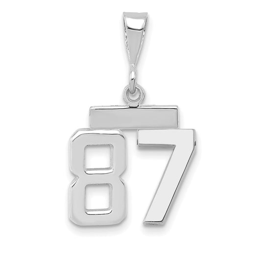 14kw Small Polished Number 87 Charm