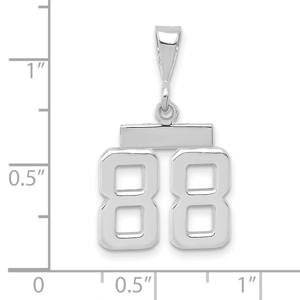 14kw Small Polished Number 88 Charm