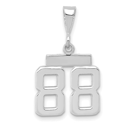 14kw Small Polished Number 88 Charm