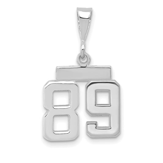 14kw Small Polished Number 89 Charm